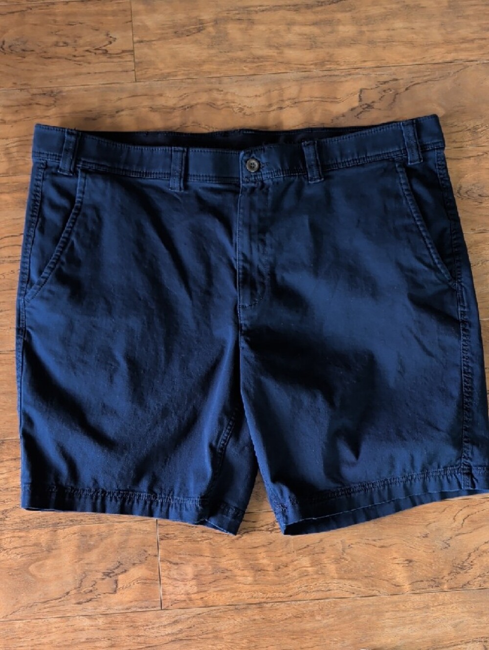 St. John’s Bay Men’s Flat Front Shorts Size 48 Big Dark Navy Casual Stretch
